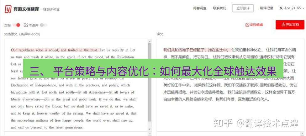 有道翻译下载 三、 平台策略与内容优化：如何最大化全球触达效果