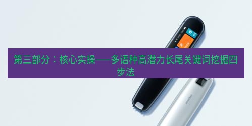 有道翻译下载 第三部分：核心实操——多语种高潜力长尾关键词挖掘四步法