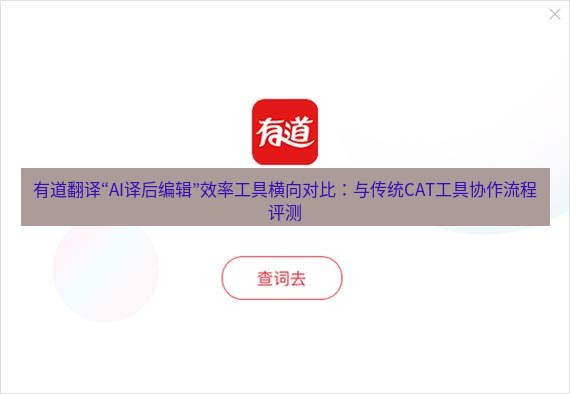 有道翻译下载 有道翻译“AI译后编辑”效率工具横向对比：与传统CAT工具协作流程评测