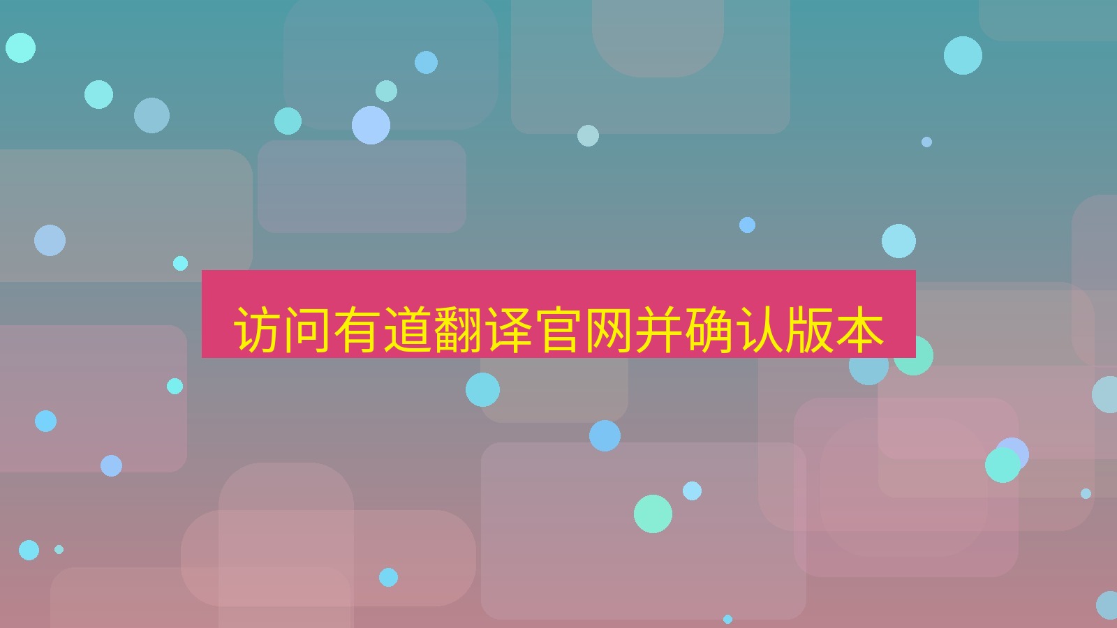 有道翻译 访问有道翻译官网并确认版本