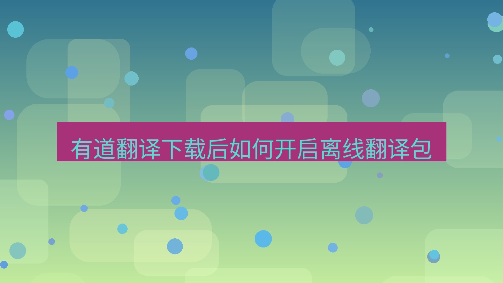 有道翻译 有道翻译下载后如何开启离线翻译包