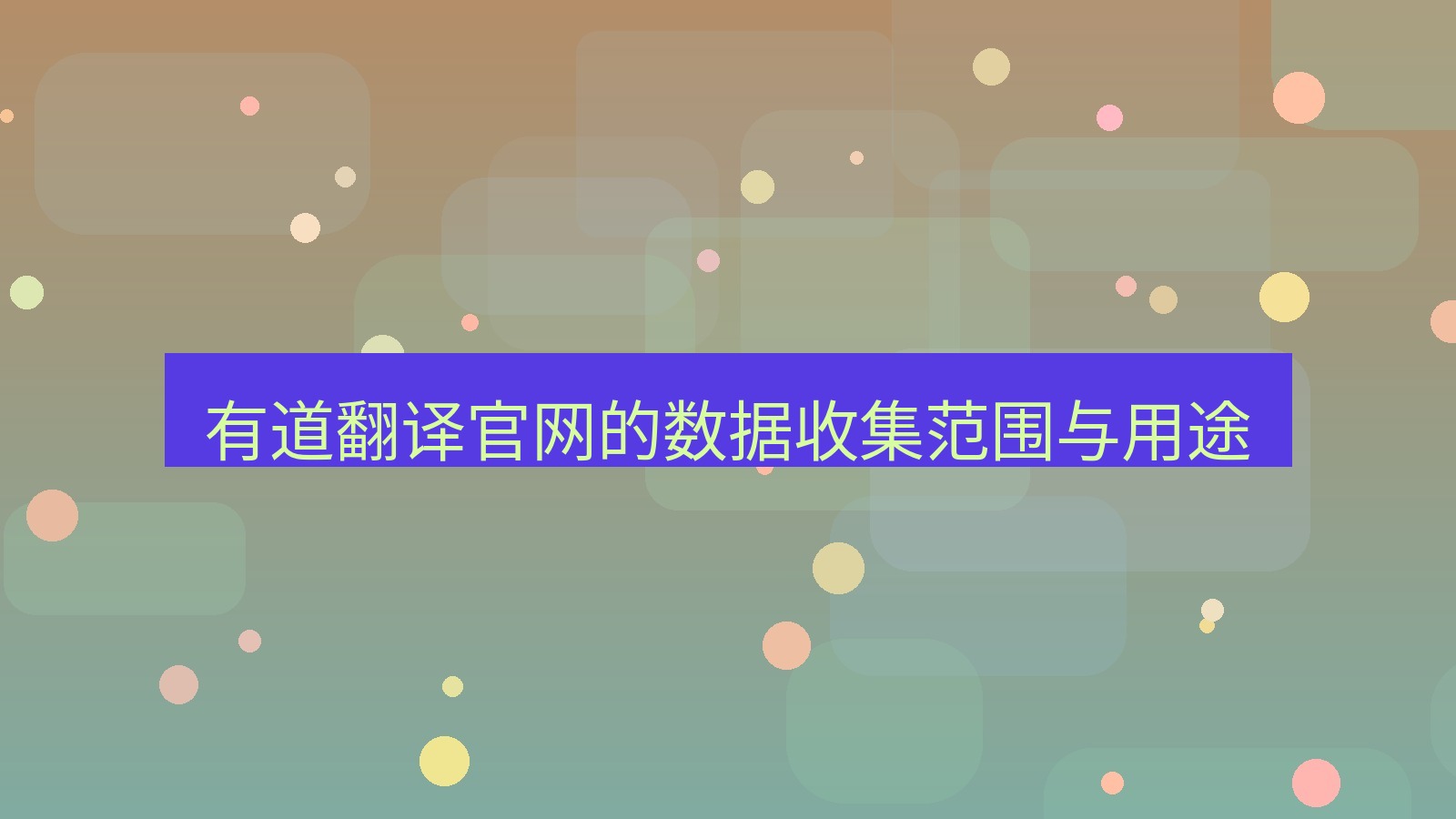 有道翻译 有道翻译官网的数据收集范围与用途